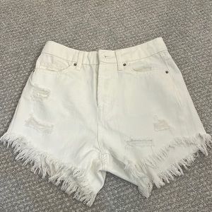 White jean shorts